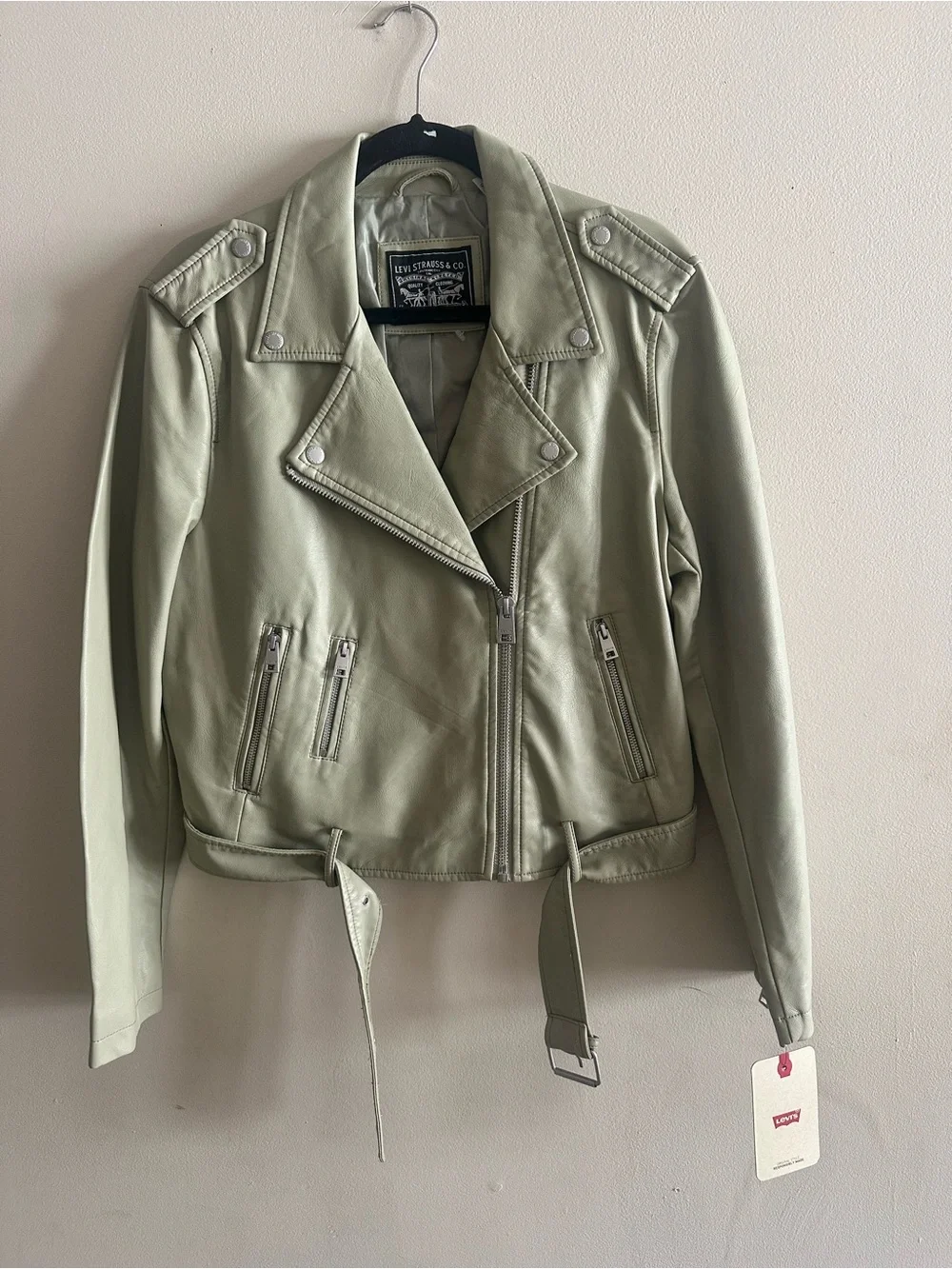 NWT Women's Levi's® Belted Faux Leather Motorcycle Jacket Size L